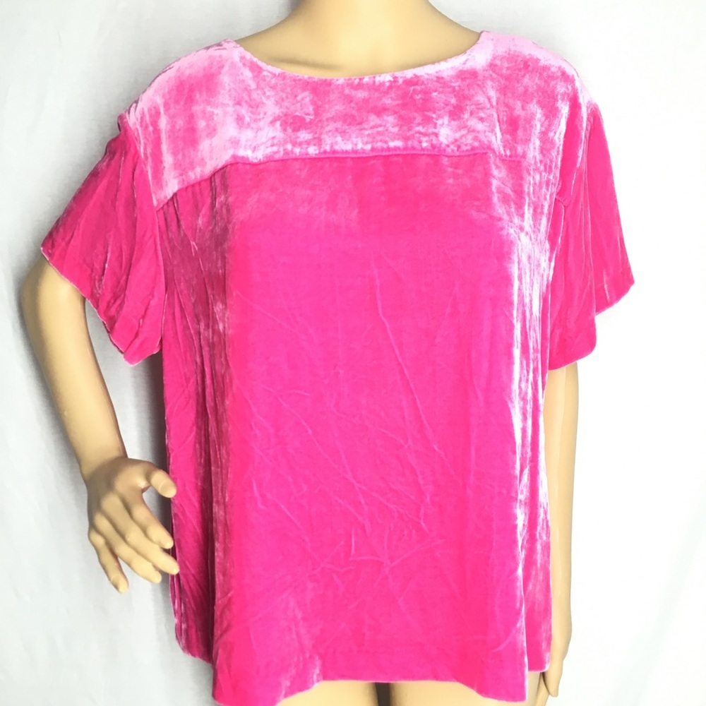 NWT J.Crew Velvet Hot Pink Women’s T-Shirt XL